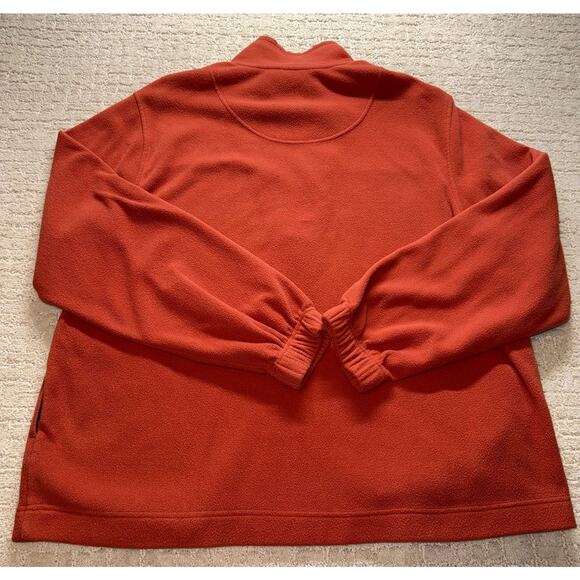 Saddlebred Fleece Pullover 1/4 Zip Long Sleeve Size L Orange - Picture 5 of 5